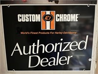 Custom Chrome Authorized Dealer Metal Sign