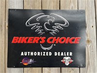 Plastic Biker's Choice Authorized Dealer Sign