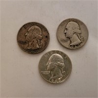 Set of 3 1943 Quarters