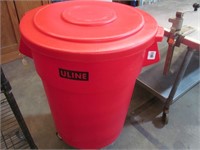 Uline 55 Gallon Trash Can with Roller