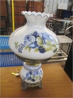 Parlor Lamp with Blue Flowers