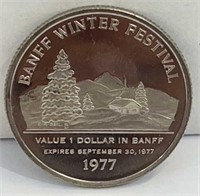 1977 Banff Winter Festival Indian Days $1 Coin