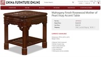 MAHOGANY FINISH ROSEWOOD ACCENT TABLE 2/2 (A16)