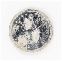 Coin 1844-O Seated Liberty Quarter as Fine / VF