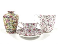 4 Chintz Assorted Vase, Cups, Saucer Royal Albert+