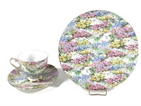3 Matched Chintz Plate Saucer Cup Shelley England