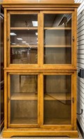 Furniture Wood Glass Curio Cabinet Book Shelf