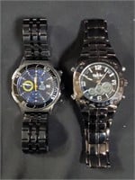 Pair of men's wrist watches (pb)