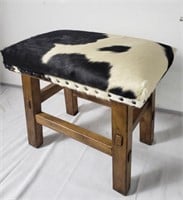 Arts and Crafts-style stool covered in faux