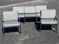 Outdoor patio chairs & couch, aluminum, (with
