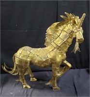 Brass folk art unicorn figure