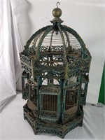 Asian hand-painted wood bird cage