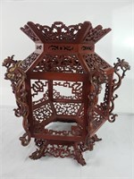 Asian carved wood lantern