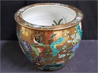 Porcelain Asian hand painted fishbowl