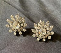 Vintage Kramer of New York faux diamond screw