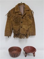 Kids Go-o-Kay fringed jacket, native pottery
