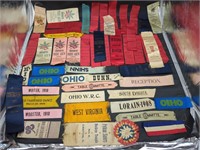 Collection of antique ribbons and badges