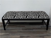 Animal print upholstered bench