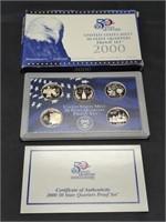 2000 US Mint Proof set coins in original box with