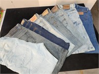 8 jeans, Levi's, Wranglers, various sizes