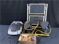 Group of miscellaneous - stepladder, spotlights,