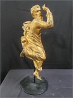Gilt bronze figure on iron base, 13"h. x 8"w x