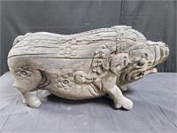 Hand carved antique Balinese pig 33"l x 12"w x
