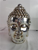 Metallic-glazed ceramic Buddha head