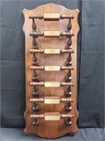 French wooden days of the week wall rack for