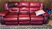 Red Leather Reclining Couch Klaussner Furniture