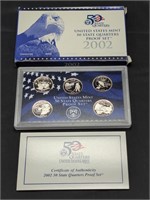 2002 US Mint Proof set coins in original box with