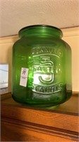 Salted Peanuts 5 Cents Jar Green Great Condition