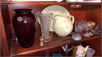 Shelf Lot of Glassware and Assorted Items