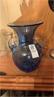 Blue Cracked Design Vase
