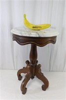 Victorian-Style Marble Top Side Table/Plant Stand