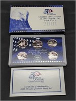 2001 US Mint Proof set coins in original box with