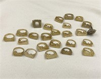 Lot of brass assorted name rings