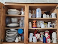 Contents of Cabinet - Dishes, cups, glassware