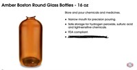 Glass Bottles Lot of (900 pcs) Amber Boston Round