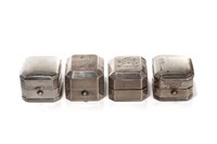FOUR BIRKS SILVER RING BOXES