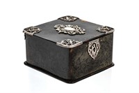 19th C CONTINENTAL SILVER MOUNTED JEWELLERY BOX