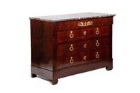 ANTIQUE FRENCH MAHOGANY CHEST OF DRAWERS