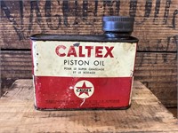 Caltex Piston Oil  French Tin Embossed Lid