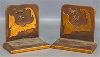 Pair of 'Cape Cod' Map Bookends