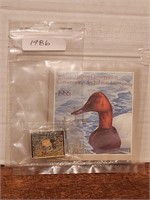 1986 Wildlife Habitat Conservation Stamp and Pin