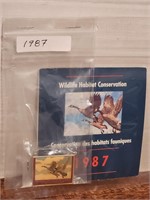 1987 Wildlife Habitat Conservation Stamp and Pin