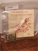 1988 Wildlife Habitat Conservation Stamp and Pin