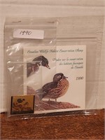 1990 Wildlife Habitat Conservation Stamp and Pin