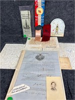 Military Paper Ephemera: Civil War Letters, Ribbon