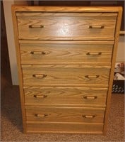 NW)  FIVE DRAWER DRESSER 43" HIGH 30" WIDE & 18